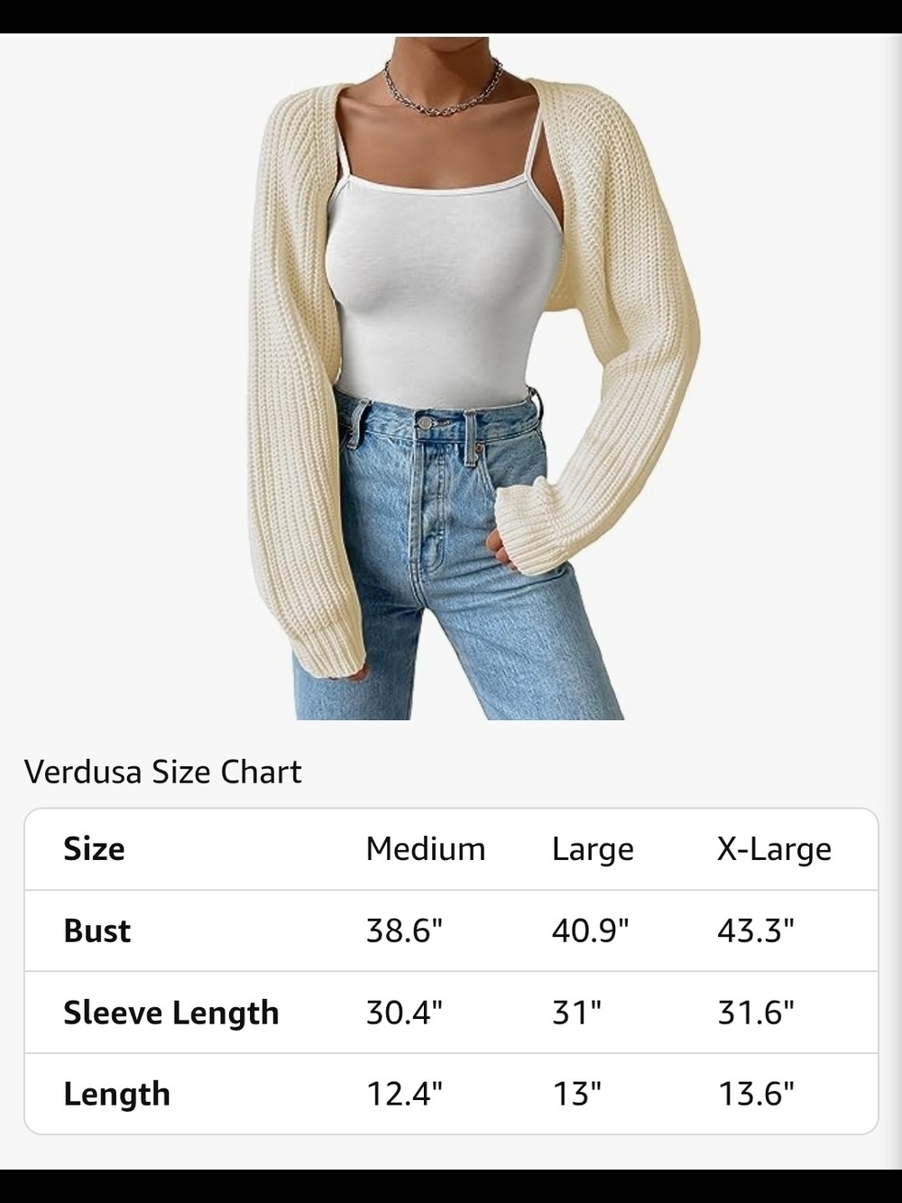 Chunky Knit Bolero Shrug in BEIGE - Picture 4 of 4